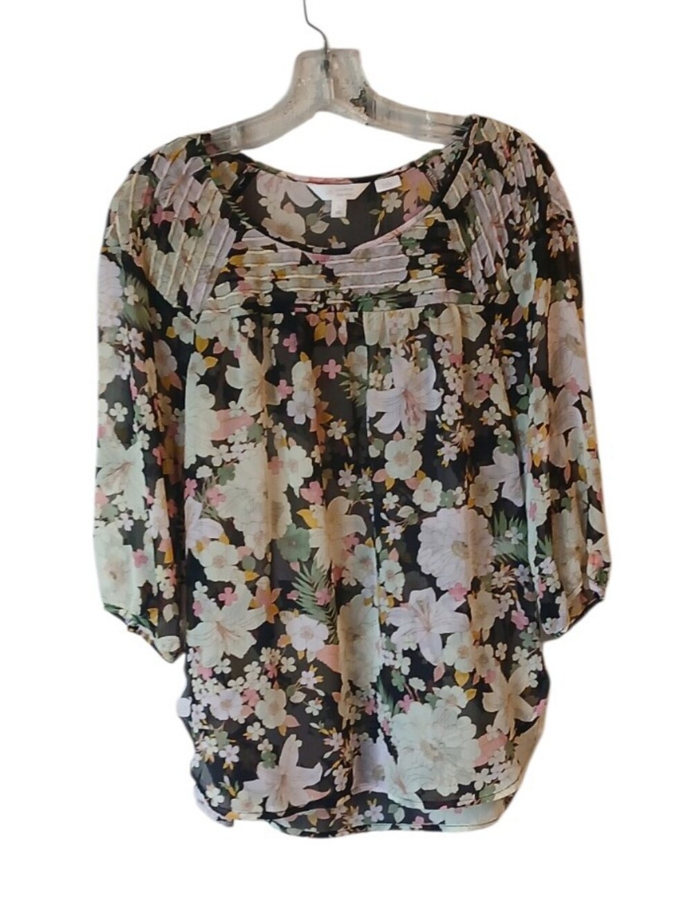 LC Lauren Conrad Floral Scoop Neck Top Size Small